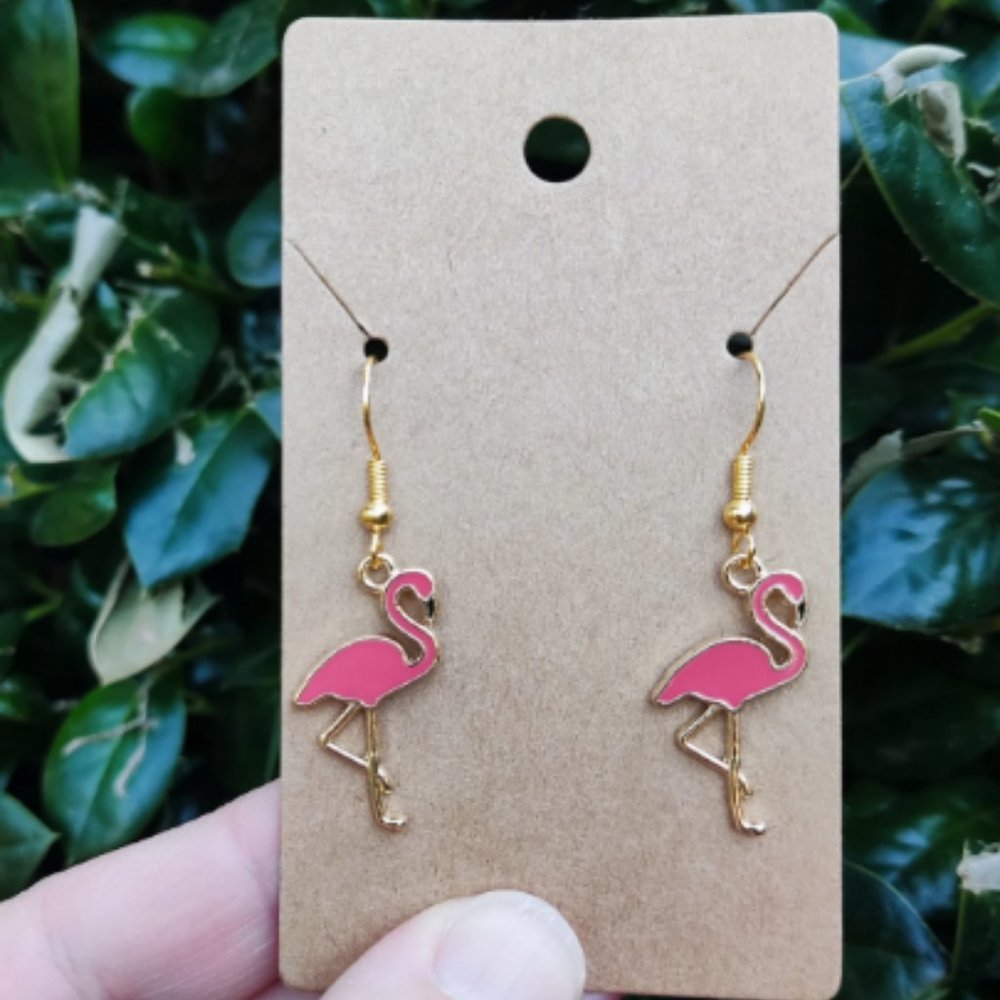 Dark Pink Flamingo Earrings